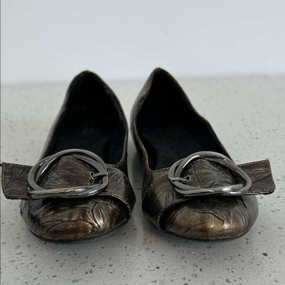 Dr Scholl’s Elegant Metallic Flats with Buckle Detail - Picture 1 of 9